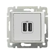 Розетка USB IEK Valena встраиваемая белая 2хUSB-A (6904701) Розетка USB IEK Valena встраиваемая белая 2хUSB-A (6904701)