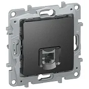 Розетка компьютерная IEK Etika встраиваемая антрацит RJ45 (6726411) Розетка компьютерная IEK Etika встраиваемая антрацит RJ45 (6726411)