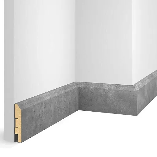 Плинтус МДФ напольный Cosca Decor VP07 бетон 80х16х2400 мм
