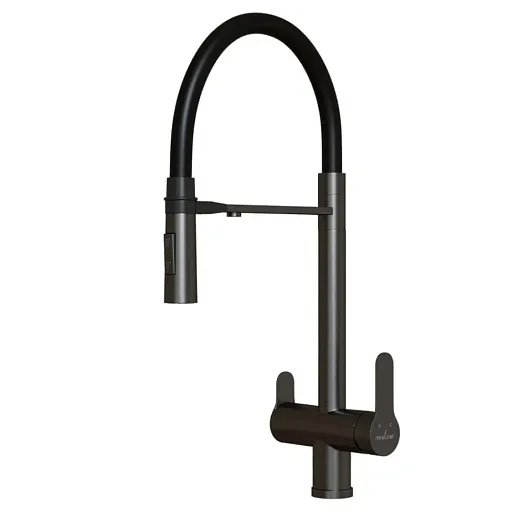 Смеситель для кухни Mixline MLSS-0401BL графит с гибким изливом с подключением к фильтру однорычажный (556015) Смеситель для кухни Mixline MLSS-0401BL графит с гибким изливом с подключением к фильтру однорычажный (556015)