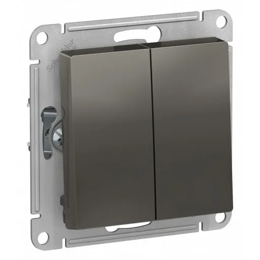 Переключатель Systeme Electric AtlasDesign двухклавишный встраиваемый сталь (ATN000965) Переключатель Systeme Electric AtlasDesign двухклавишный встраиваемый сталь (ATN000965)