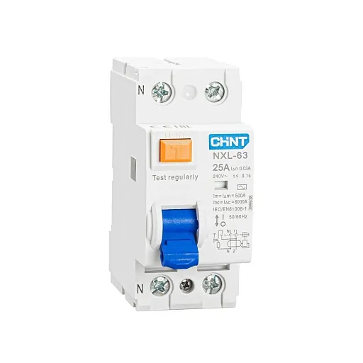 УЗО Chint NXL-63 АХ (R) 25А 1P+N тип AC 30 мА 6 кА (399938) УЗО Chint NXL-63 АХ (R) 25А 1P+N тип AC 30 мА 6 кА (399938)