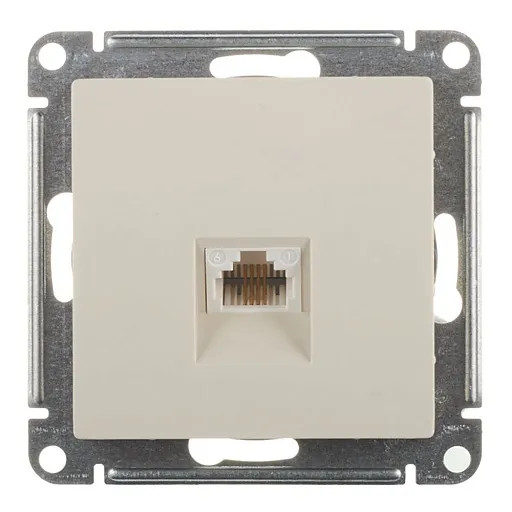Розетка телефонная Systeme Electric AtlasDesign встраиваемая бежевая RJ11 (ATN000281)