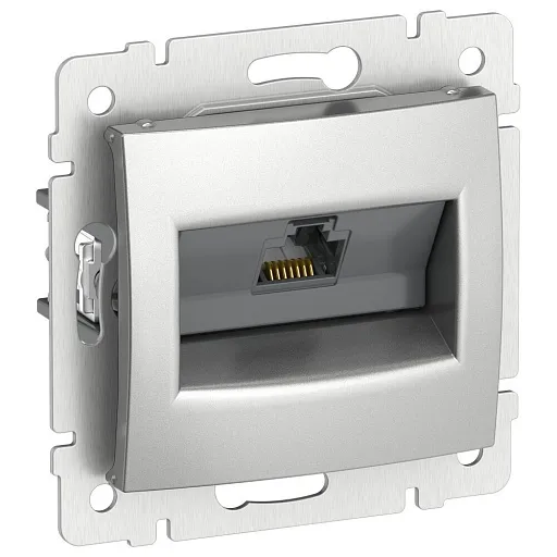 Розетка компьютерная IEK Valena встраиваемая алюминий RJ45 (6943341)