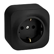 Розетка Legrand Quteo накладная черная с заземлением (782472) Розетка Legrand Quteo накладная черная с заземлением (782472)