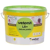Шпаклевка готовая полимерная Weber.vetonit LR+ deluxe pasta 18 кг (10 л) Шпаклевка готовая полимерная Weber.vetonit LR+ deluxe pasta 18 кг (10 л)