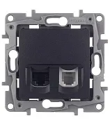 Розетка компьютерная/ телефонная Legrand Etika встраиваемая антрацит RJ11/ RJ45 (672652) Розетка компьютерная/ телефонная Legrand Etika встраиваемая антрацит RJ11/ RJ45 (672652)