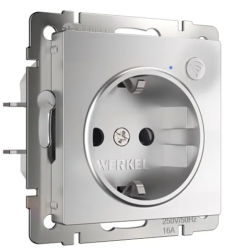 Умная розетка Werkel Minimir Home (a056420) скрытая установка серебро с заземлением Умная розетка Werkel Minimir Home (a056420) скрытая установка серебро с заземлением