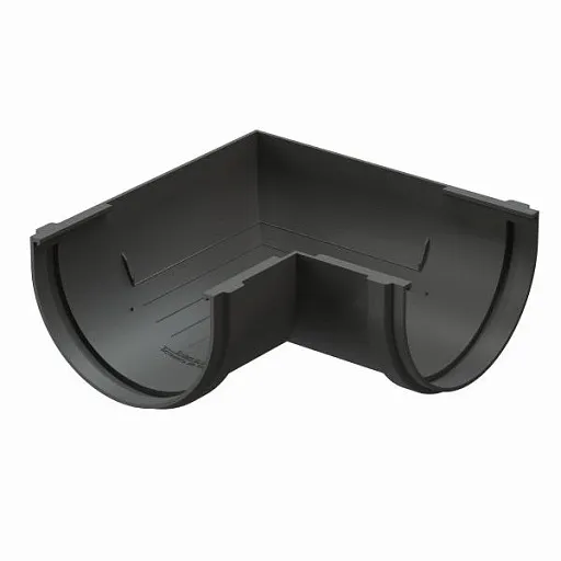 Угол желоба Docke Premium пластиковый d120 мм 90° графитовый серый RAL 7024 Угол желоба Docke Premium пластиковый d120 мм 90° графитовый серый RAL 7024