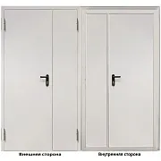 Дверь противопожарная двухстворчатая Промет ДП-2-EIS-60 глухая левая серый RAL 7035 1250х2050 мм