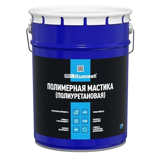 Мастика гидроизоляционная полиуретановая Bitumast 5 кг серая Мастика гидроизоляционная полиуретановая Bitumast 5 кг серая