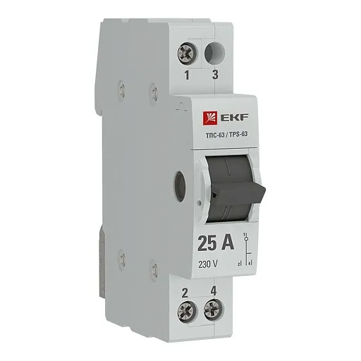 Трехпозиционный переключатель EKF PROxima ТПС-63 1Р 25А 230 В на DIN-рейку (TPS125) Трехпозиционный переключатель EKF PROxima ТПС-63 1Р 25А 230 В на DIN-рейку (TPS125)