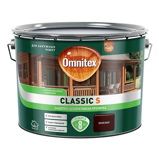 Антисептик Omnitex Classic S декоративный для дерева палисандр 9 л Антисептик Omnitex Classic S декоративный для дерева палисандр 9 л