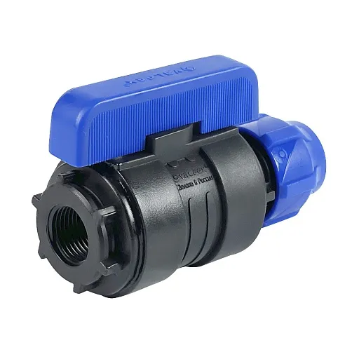 Кран шаровой ПНД Valfex компрессионный переходной 20х1/2 ВР(г) Кран шаровой ПНД Valfex компрессионный переходной 20х1/2 ВР(г)
