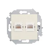 Розетка компьютерная Simon 15 встраиваемая слоновая кость 2хRJ45 (1591593-031) Розетка компьютерная Simon 15 встраиваемая слоновая кость 2хRJ45 (1591593-031)