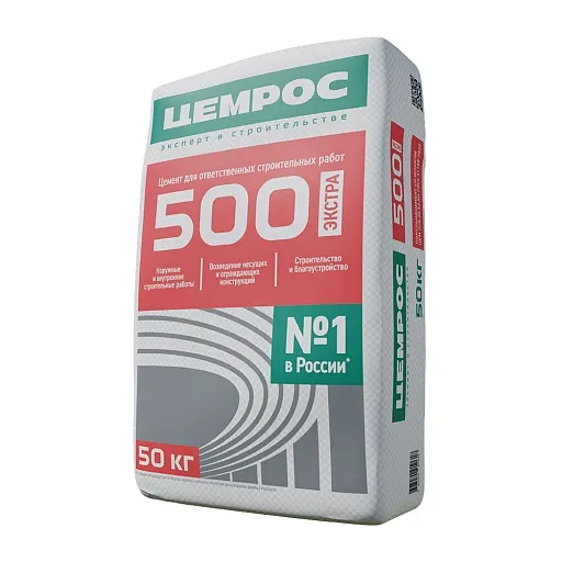 Цемент ЦЕМРОС М500 Д20 ЦЕМ II А-Ш/Бш 42,5 Н 50 кг