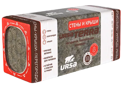 Утеплитель Ursa Terra 100x610x1250 мм 3,81 кв. м