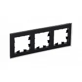 Рамка Systeme Electric AtlasDesign Nature трехместная черная (ATN331003)