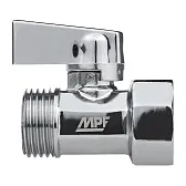Кран шаровой латунный MPF 1/2 ВР(г) х 1/2 НР(ш) к бытовой технике хром мини проходной ГОСТ Р 59553-2021 (ИС.081214) Кран шаровой латунный MPF 1/2 ВР(г) х 1/2 НР(ш) к бытовой технике хром мини проходной ГОСТ Р 59553-2021 (ИС.081214)