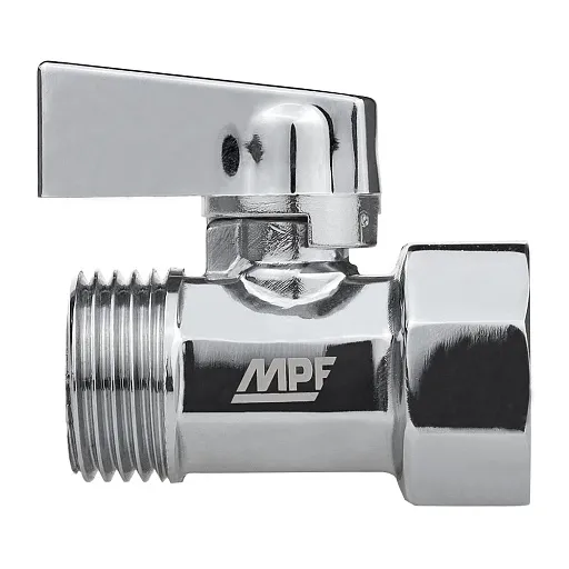 Кран шаровой латунный MPF 1/2 ВР(г) х 1/2 НР(ш) к бытовой технике хром мини проходной ГОСТ Р 59553-2021 (ИС.081214) Кран шаровой латунный MPF 1/2 ВР(г) х 1/2 НР(ш) к бытовой технике хром мини проходной ГОСТ Р 59553-2021 (ИС.081214)