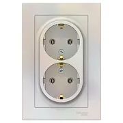 Розетка двойная Systeme Electric AtlasDesign встраиваемая жемчуг с заземлением (ATN000424) Розетка двойная Systeme Electric AtlasDesign встраиваемая жемчуг с заземлением (ATN000424)