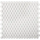 Мозаика Starmosaic Penny Round белая керамическая 315х309х6 мм матовая antislip Мозаика Starmosaic Penny Round белая керамическая 315х309х6 мм матовая antislip
