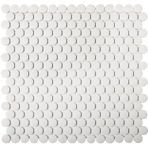 Мозаика Starmosaic Penny Round белая керамическая 315х309х6 мм матовая antislip Мозаика Starmosaic Penny Round белая керамическая 315х309х6 мм матовая antislip