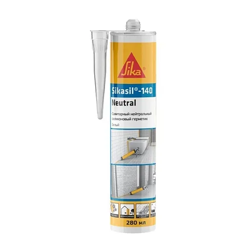 Герметик силиконовый нейтральный Sika SikaSil-140 Neutral белый 280 мл Герметик силиконовый нейтральный Sika SikaSil-140 Neutral белый 280 мл
