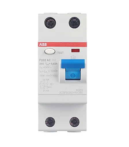 УЗО ABB S F202 25А 1P+N тип AC 30 мА 10 кА (2CSF202001R1250) УЗО ABB S F202 25А 1P+N тип AC 30 мА 10 кА (2CSF202001R1250)