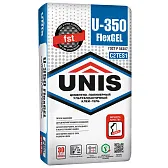 Клей для плитки/ керамогранита/ камня Unis U-350 FlexGEL эластичный армированный серый класс C2 TE S1 25 кг Клей для плитки/ керамогранита/ камня Unis U-350 FlexGEL эластичный армированный серый класс C2 TE S1 25 кг
