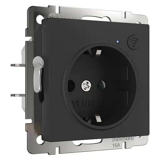 Умная розетка Werkel Minimir Home (a056422) скрытая установка черная с заземлением Умная розетка Werkel Minimir Home (a056422) скрытая установка черная с заземлением
