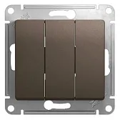 Выключатель Systeme Electric Glossa трехклавишный встраиваемый шоколад (GSL000831) Выключатель Systeme Electric Glossa трехклавишный встраиваемый шоколад (GSL000831)