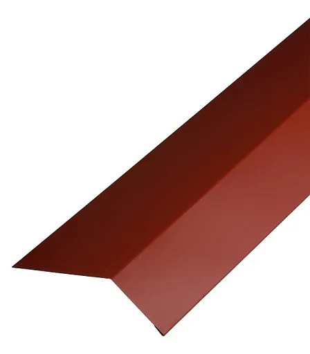 Планка карнизная для гибкой черепицы 100х65 мм 2 м красная RAL 3009 Планка карнизная для гибкой черепицы 100х65 мм 2 м красная RAL 3009