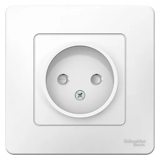 Розетка Systeme Electric Blanca встраиваемая белая без заземления со шторками (BLNRS000111)