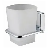 Стакан для ванной WasserKraft Leine с держателем стекло матовый/металл хром (5028) Стакан для ванной WasserKraft Leine с держателем стекло матовый/металл хром (5028)