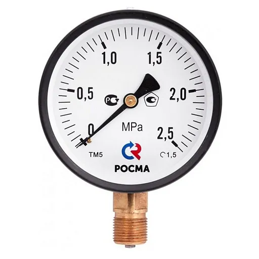 Манометр Росма ТМ-310Р.00 G1/4.2,5 радиальный 1/4 НР(ш) 4 бар d63 мм (9574)