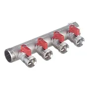Коллектор Henco 1 ВР(г) х 4 выхода 3/4 НР(ш) ЕК х 1 НР(ш) с шаровыми кранами (VB060504-ROOD) Коллектор Henco 1 ВР(г) х 4 выхода 3/4 НР(ш) ЕК х 1 НР(ш) с шаровыми кранами (VB060504-ROOD)