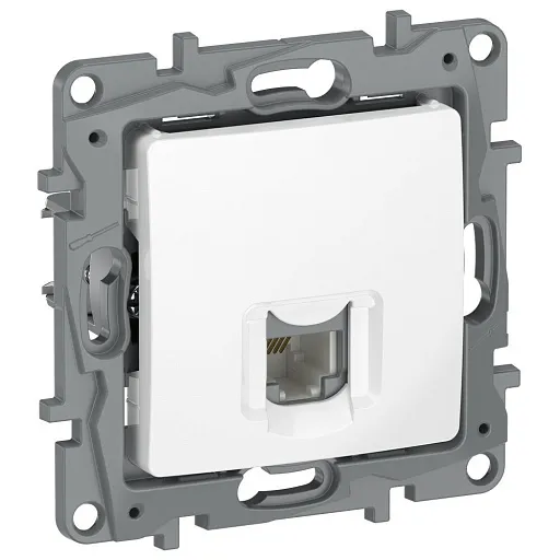 Розетка телефонная IEK Etika встраиваемая белая RJ11 (6722401)