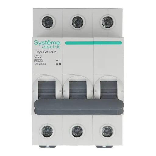 Автоматический выключатель модульный Systeme Electric City9 Set 3P 50А тип C 4,5 кА 400 В (C9F34350) Автоматический выключатель модульный Systeme Electric City9 Set 3P 50А тип C 4,5 кА 400 В (C9F34350)