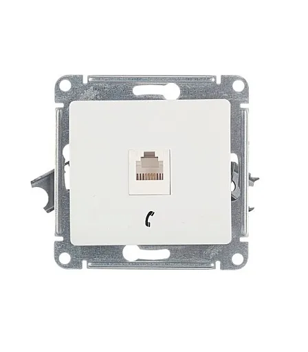 Розетка телефонная Systeme Electric Glossa встраиваемая белая RJ11 (GSL000181T)