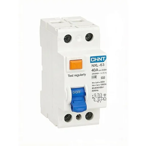 УЗО Chint NXL-63 АХ (R) 40А 1P+N тип AC 30 мА 6 кА (399940) УЗО Chint NXL-63 АХ (R) 40А 1P+N тип AC 30 мА 6 кА (399940)