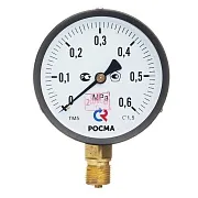 Манометр Росма радиальный 1/2 НР(ш) 6 бар d100 мм (6832) Манометр Росма радиальный 1/2 НР(ш) 6 бар d100 мм (6832)