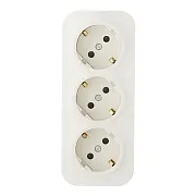 Розетка тройная Legrand Quteo накладная слоновая кость с заземлением (782268) Розетка тройная Legrand Quteo накладная слоновая кость с заземлением (782268)