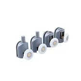 Комплект роликов для двери Iddis Optima Home d23 мм стекло 5-6 мм одинарные эксцентриковые серые