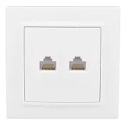 Розетка компьютерная EKF Минск встраиваемая белая 2хRJ45 (ERK02-035-10)
