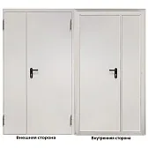 Дверь противопожарная двухстворчатая Промет ДП-2-EIS-60 глухая правая серый RAL 7035 1250х2050 мм