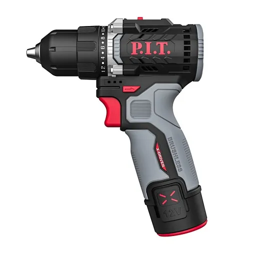 Дрель-шуруповерт аккумуляторная бесщеточная P.I.T. PBM12K-10B/2 12 В 1,5 Ач Li-Ion 2 АКБ и ЗУ Дрель-шуруповерт аккумуляторная бесщеточная P.I.T. PBM12K-10B/2 12 В 1,5 Ач Li-Ion 2 АКБ и ЗУ
