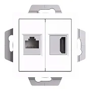Розетка компьютерная Systeme Electric AtlasDesign встраиваемая белая HDMI/ RJ45 (ATN000182) Розетка компьютерная Systeme Electric AtlasDesign встраиваемая белая HDMI/ RJ45 (ATN000182)