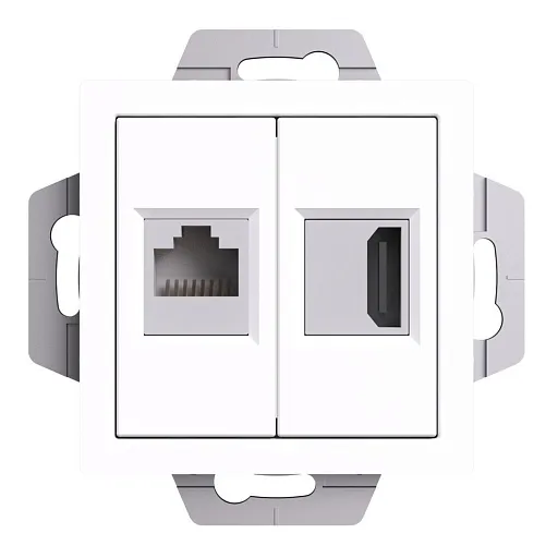 Розетка компьютерная Systeme Electric AtlasDesign встраиваемая белая HDMI/ RJ45 (ATN000182) Розетка компьютерная Systeme Electric AtlasDesign встраиваемая белая HDMI/ RJ45 (ATN000182)