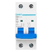 Автоматический выключатель модульный Chint NB1-63 2P 6А тип C 6 кА 400 В (179667)